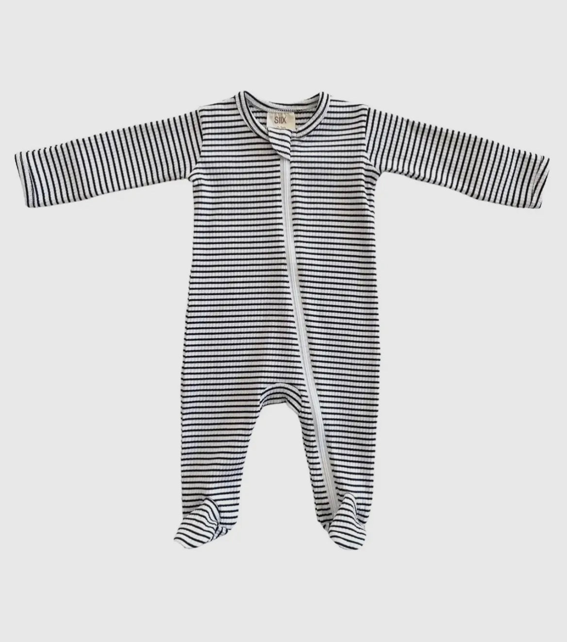 Black Stripe 2-Way Zip Footie