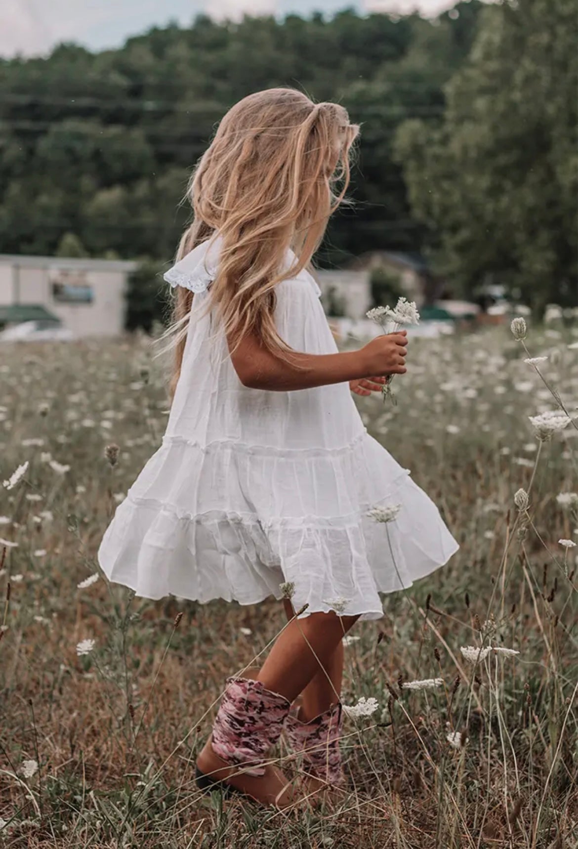 boho little white dress White Embroidered Mini Dress