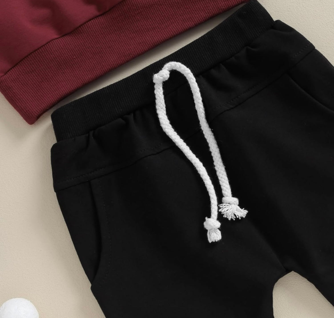 Christmas Burgundy Sweatshirt & Black Pant Set