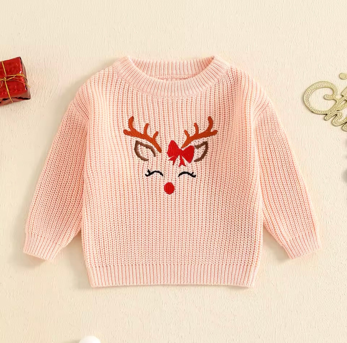 Christmas Baby Knit Reindeer Sweater