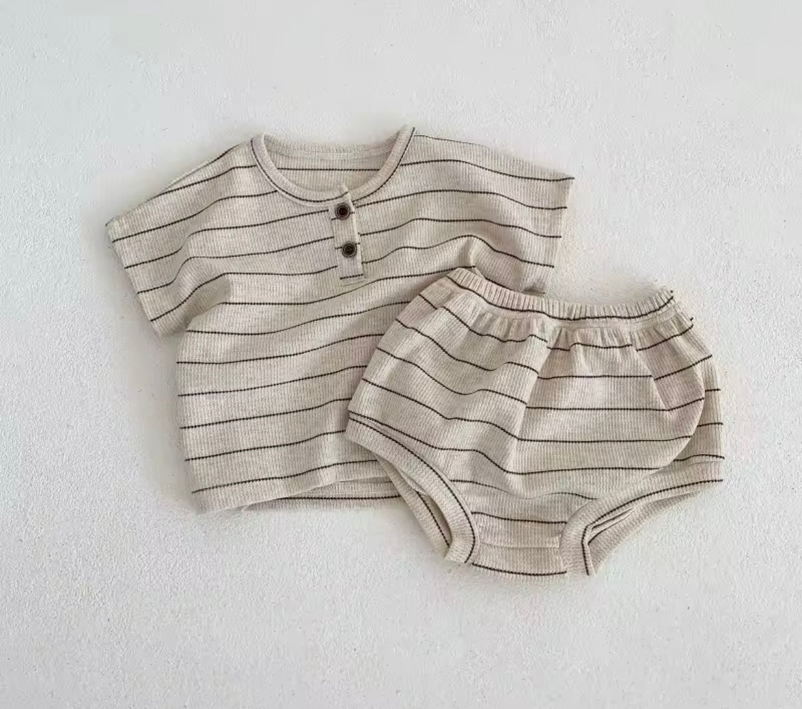 Baby Boy Stripe Top & Shorts Set