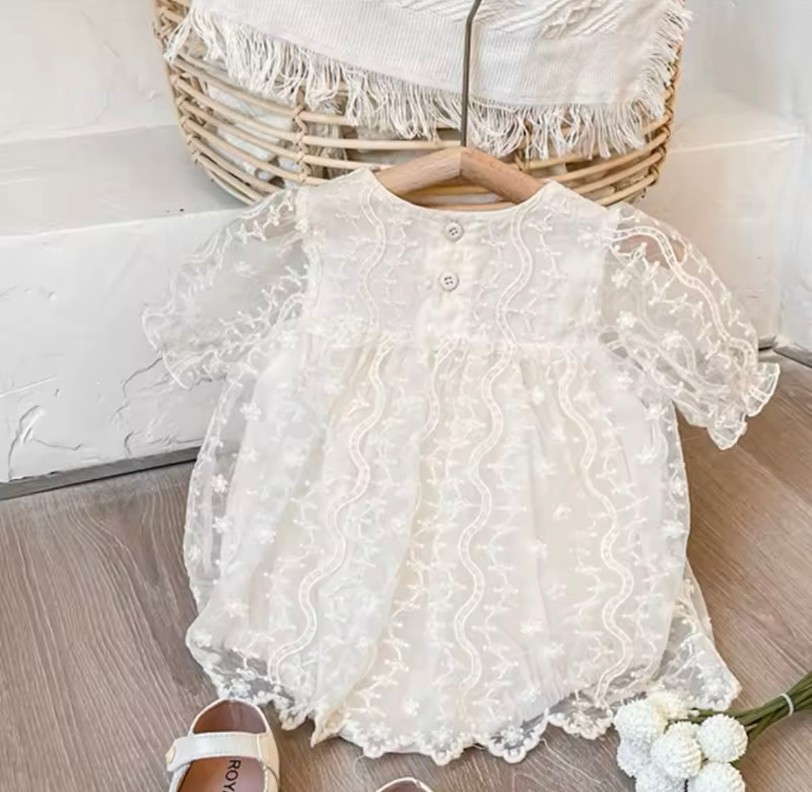 Girl Tutu Lace Cream Dress