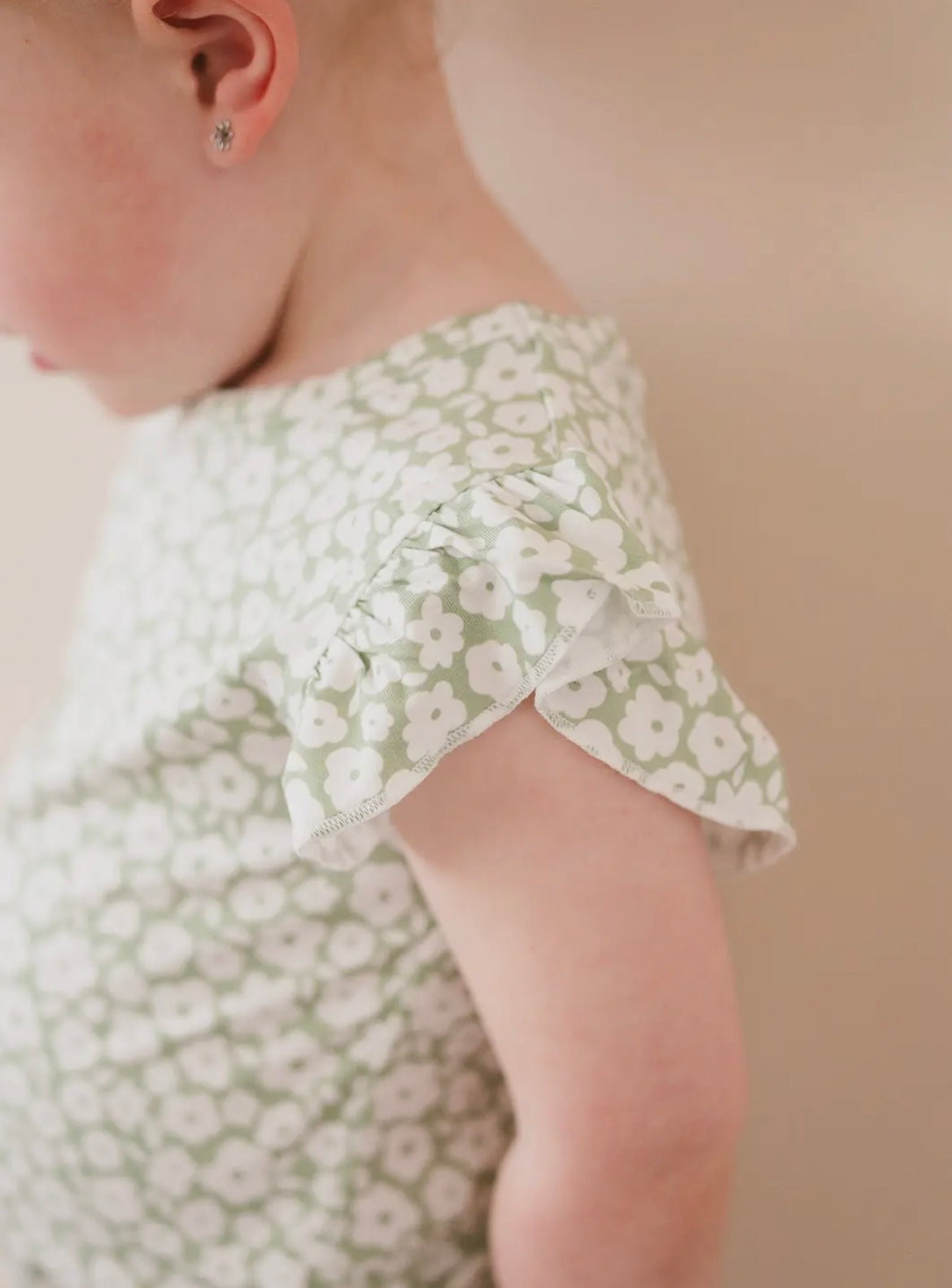 Girl Two Piece Sage Bamboo Short Set