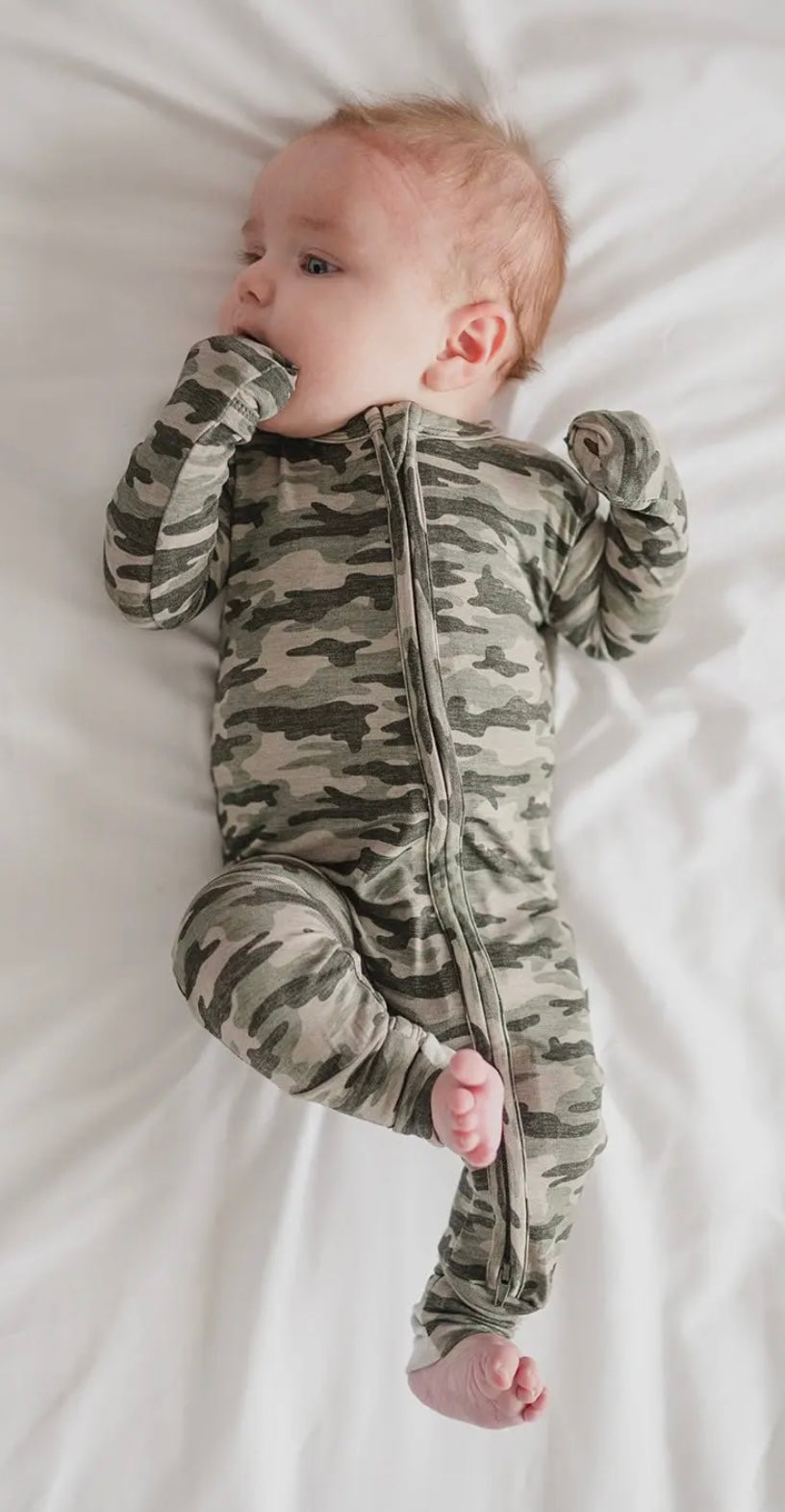 Baby Boy Camo Bamboo Zipper Sleeper
