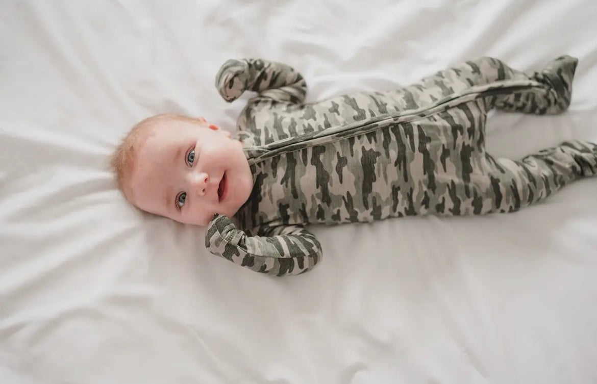 Baby Boy Camo Bamboo Zipper Sleeper