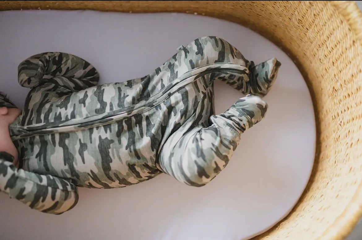 Baby Boy Camo Bamboo Zipper Sleeper