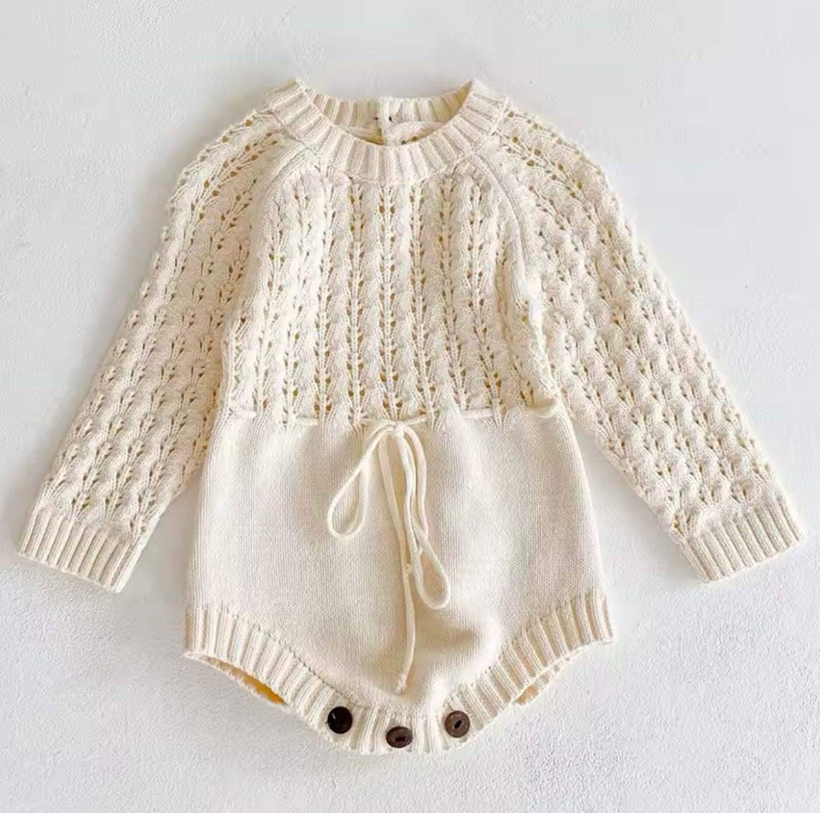 Girl Knit Long Sleeve Romper