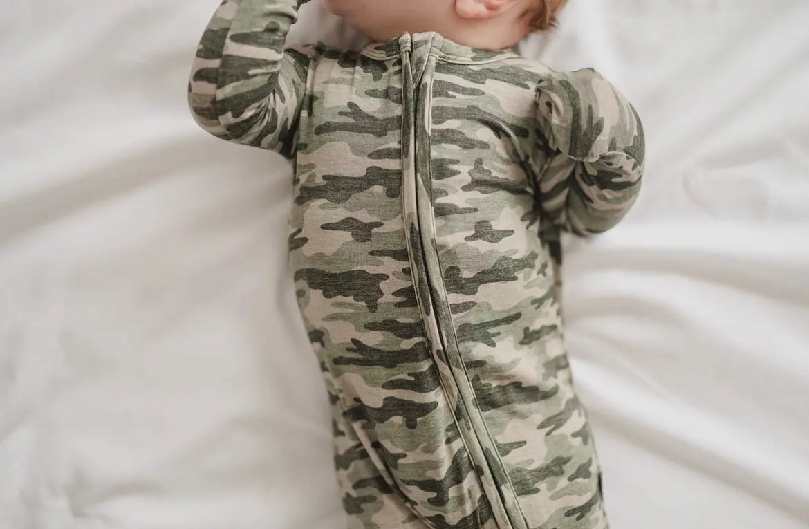 Baby Boy Bamboo Camo Zipper Sleeper