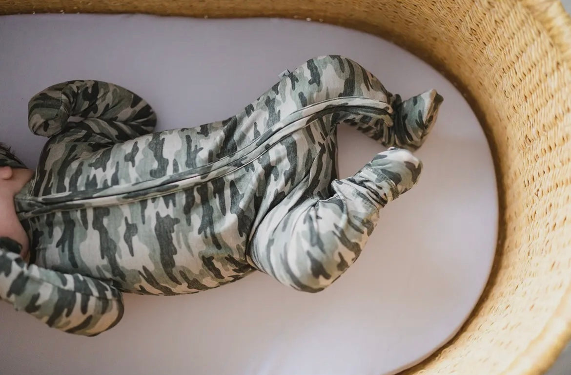 Baby Boy Bamboo Camo Zipper Sleeper