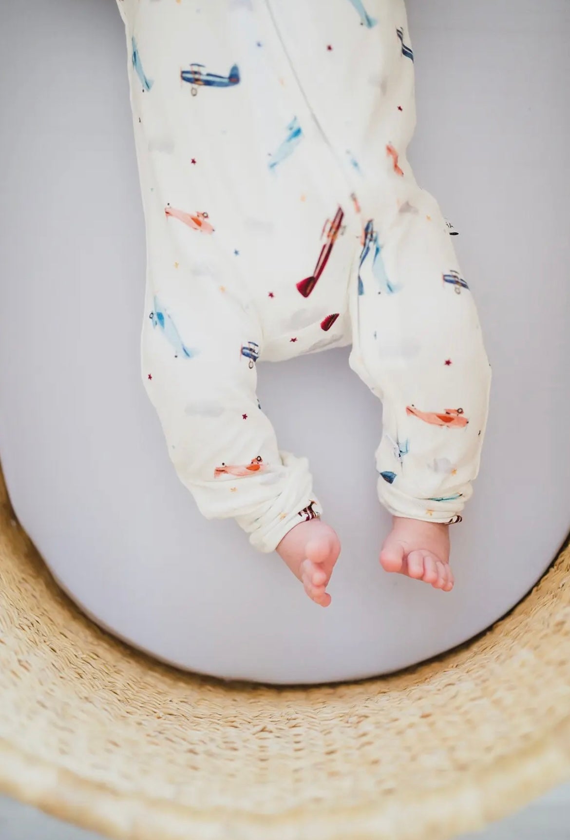 Boy Bamboo Zipper Vintage Airplane Sleeper