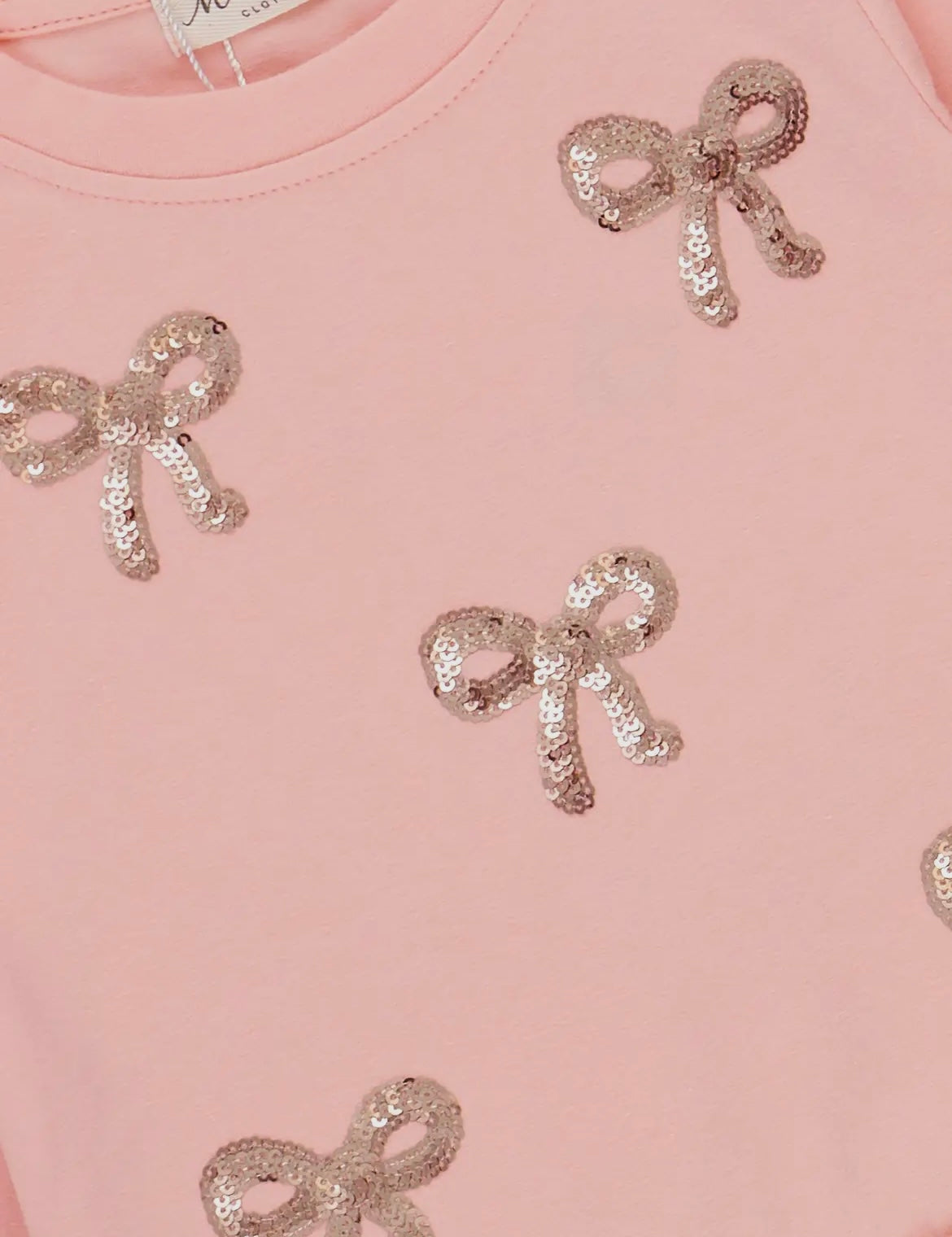 Pink Sparkle Bow Sweatshirt & Sequin Skirt Outfit