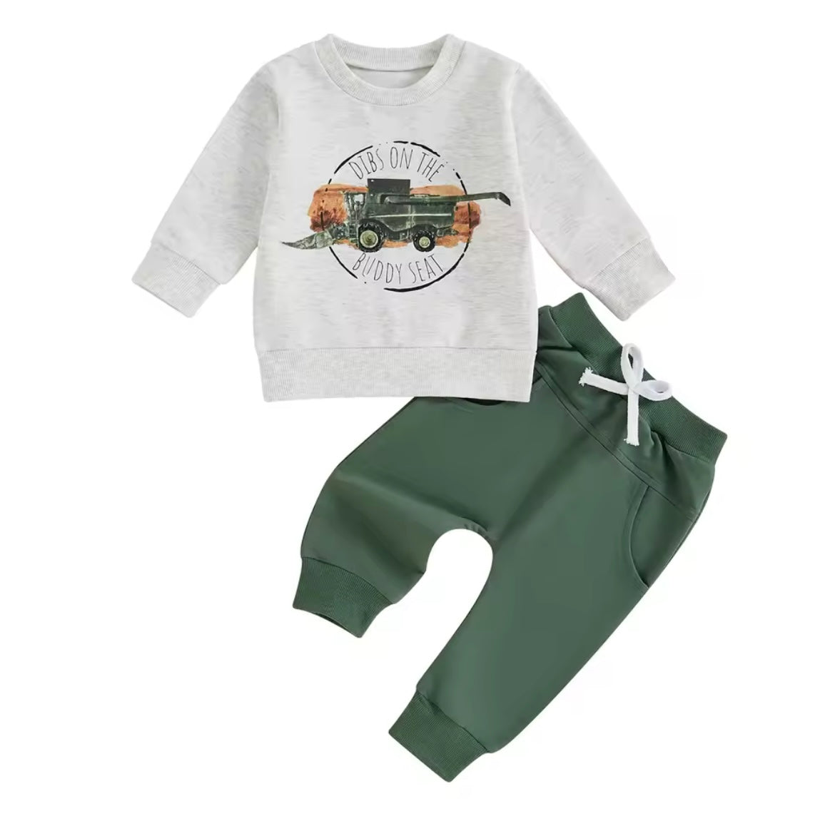 Boys Tractor Print Sweatshirt Set