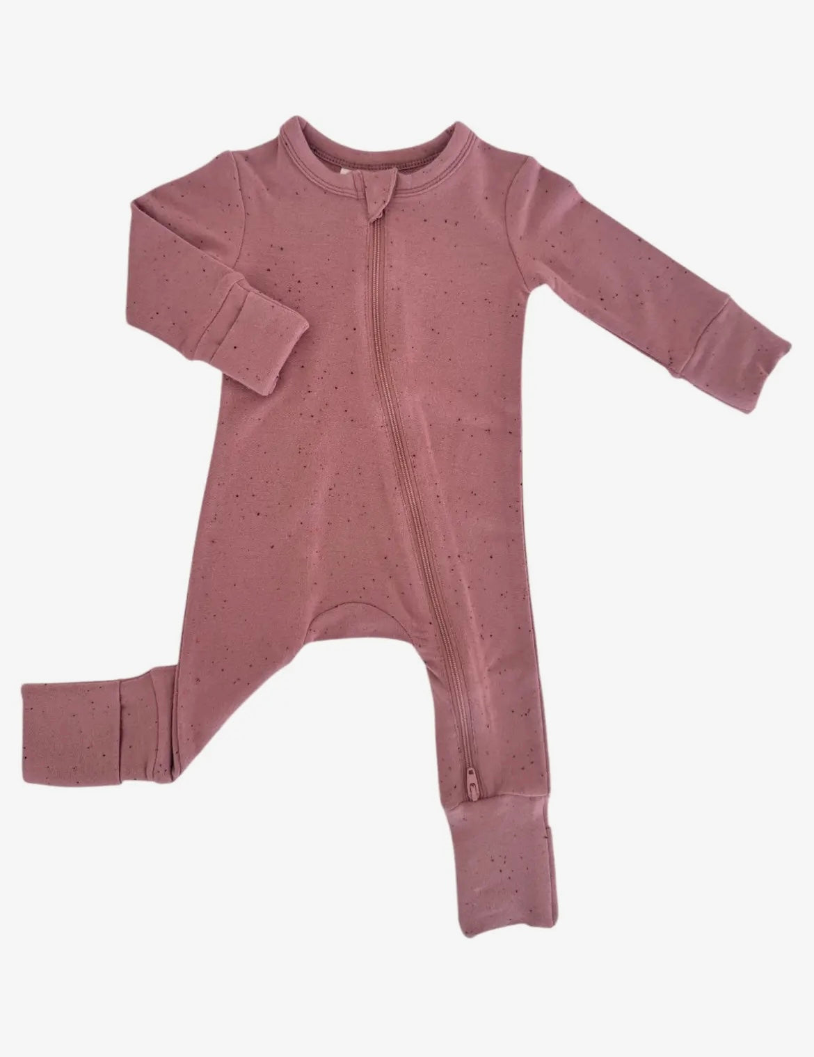 Baby Girl Mauve Speckle 2 way zip Romper