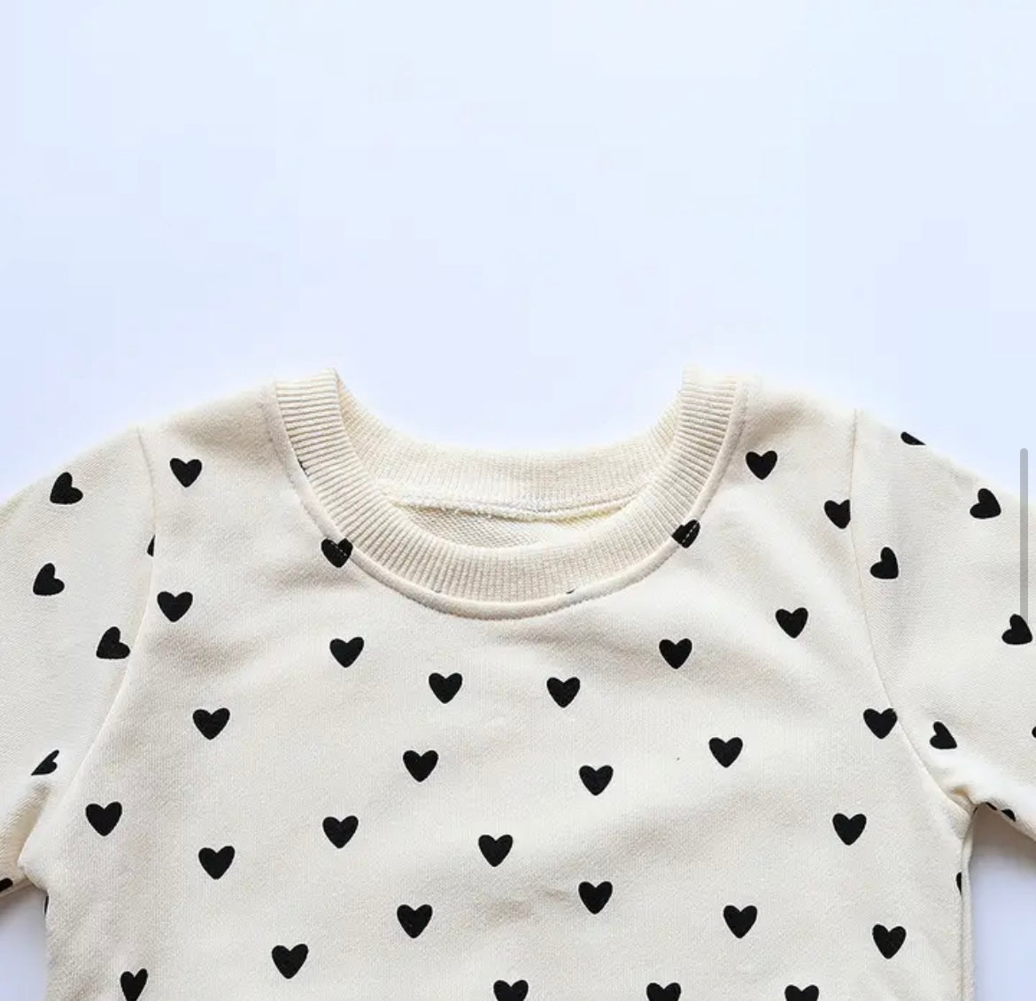 Girl Black Heart Sweatshirt Set