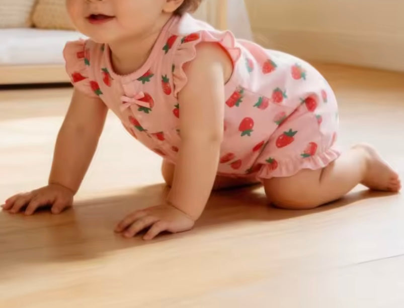 Baby Girl Strawberry Snap Romper