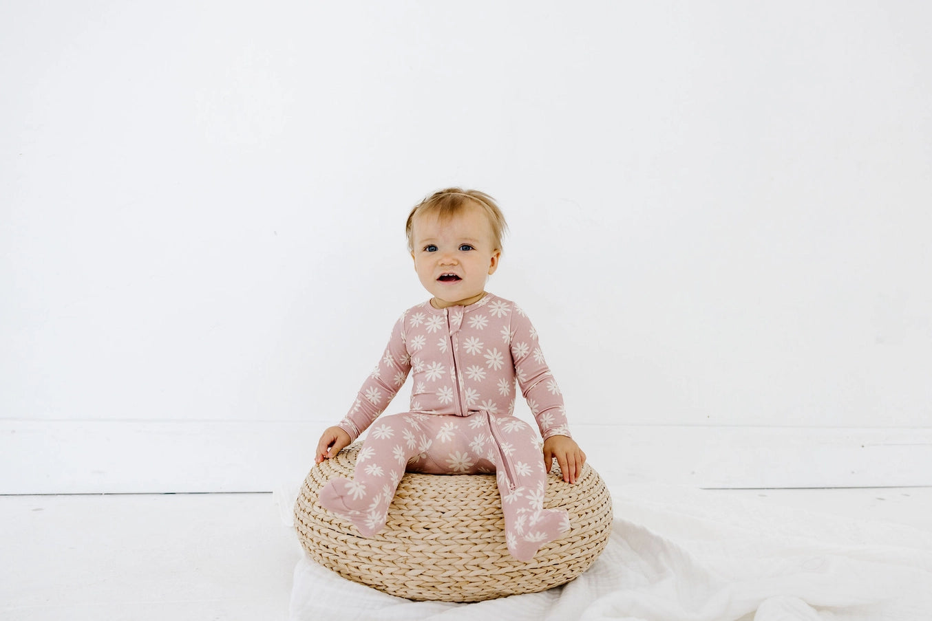 Girl Blossom Zipper Bamboo Footie Sleeper