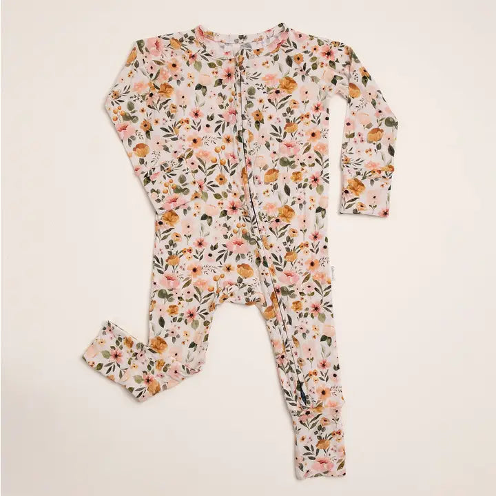 Baby Girl Boho Floral Zipper Bamboo Sleeper
