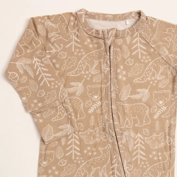 Baby Bamboo Taupe Woodland Animal Sleeper