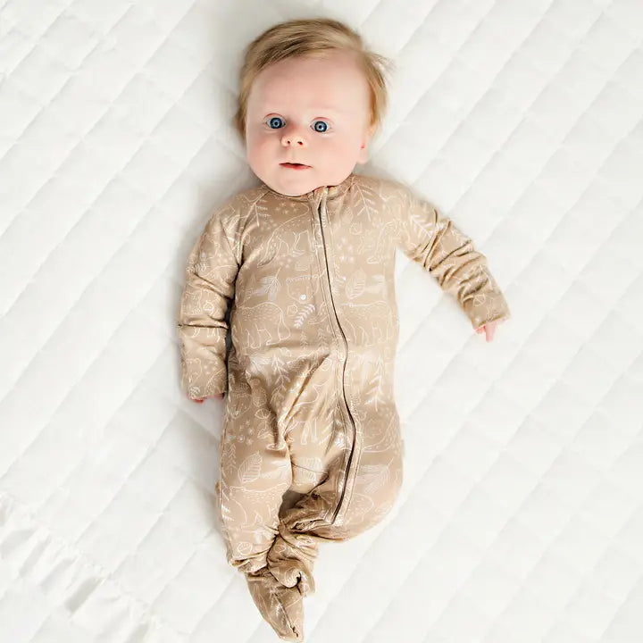 Baby Bamboo Taupe Woodland Animal Sleeper