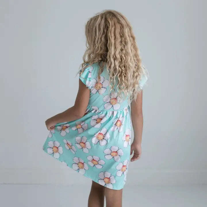 Girl Mint Floral Spring Twirl Dress