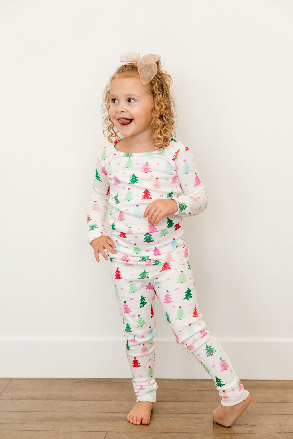 Girl Pink Christmas Tree 2 Piece Set