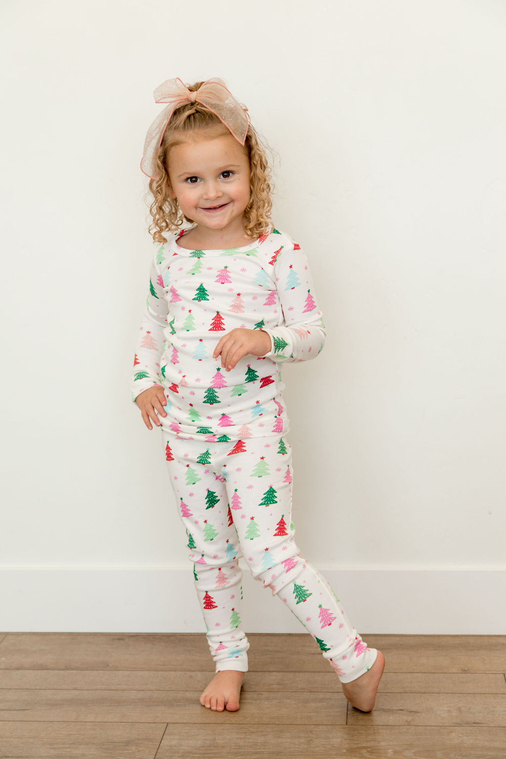 Girl Pink Christmas Tree 2 Piece Set