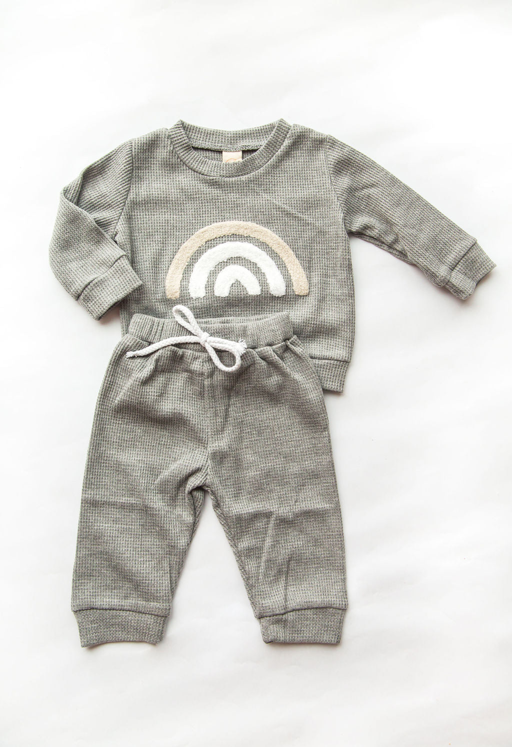 2-Piece Cozy Grey Baby Long Sleeve Sweatshirt and Pant Outfit