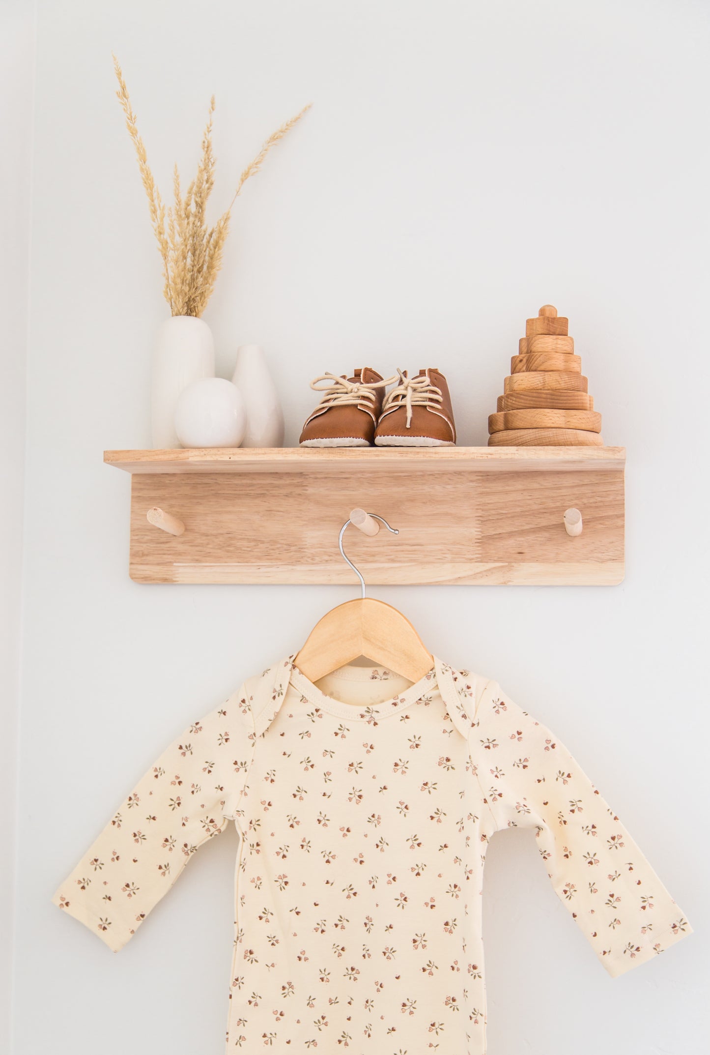 Baby Girl Cream Floral Romper with Snaps