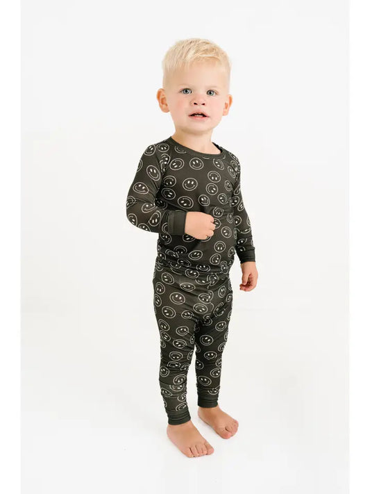 Black Smiley 2 Piece Bamboo Set