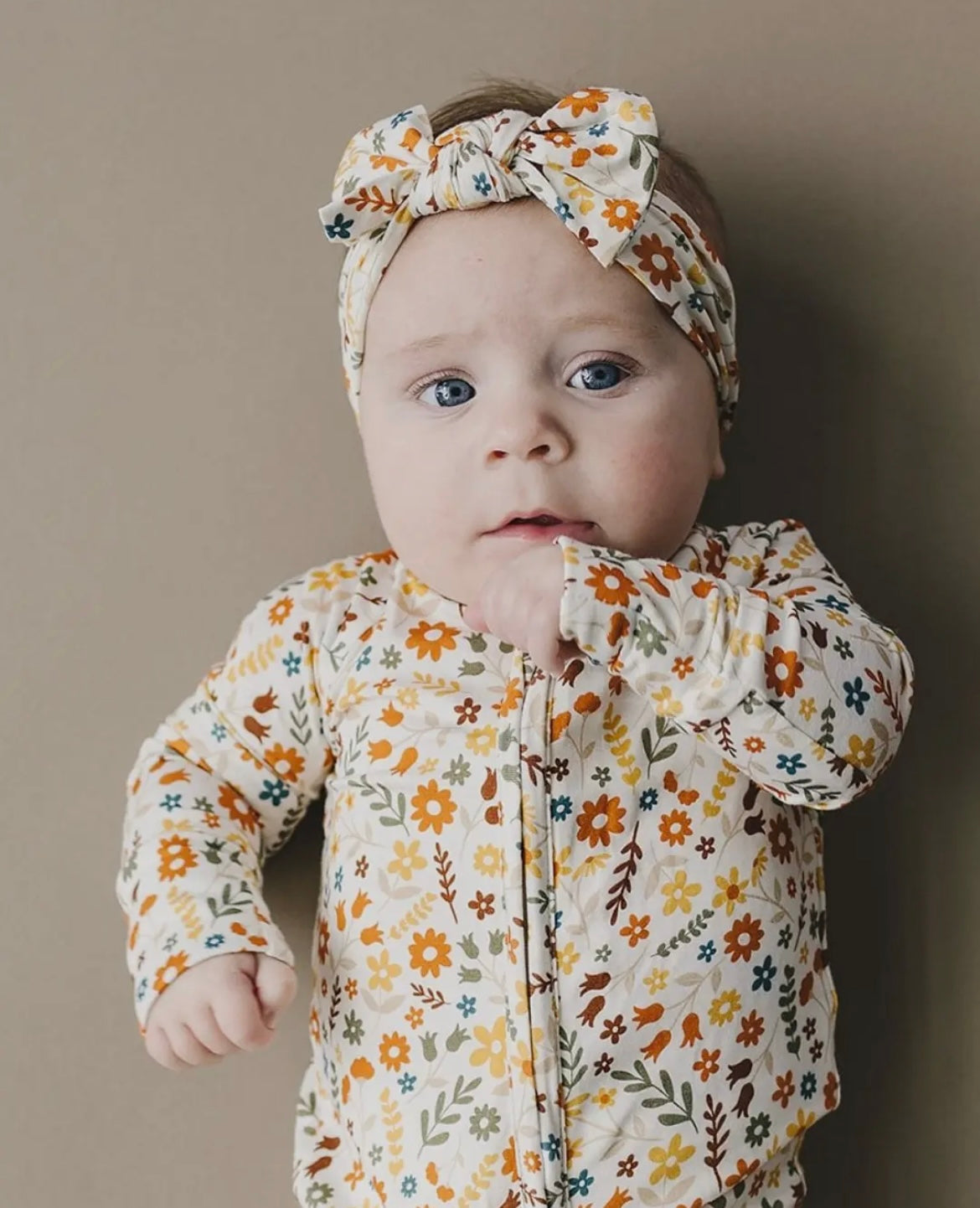 Bamboo Fall Flowers 2 Way Zip Romper