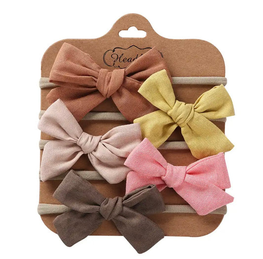 5 Piece Girl Headband Bow Set