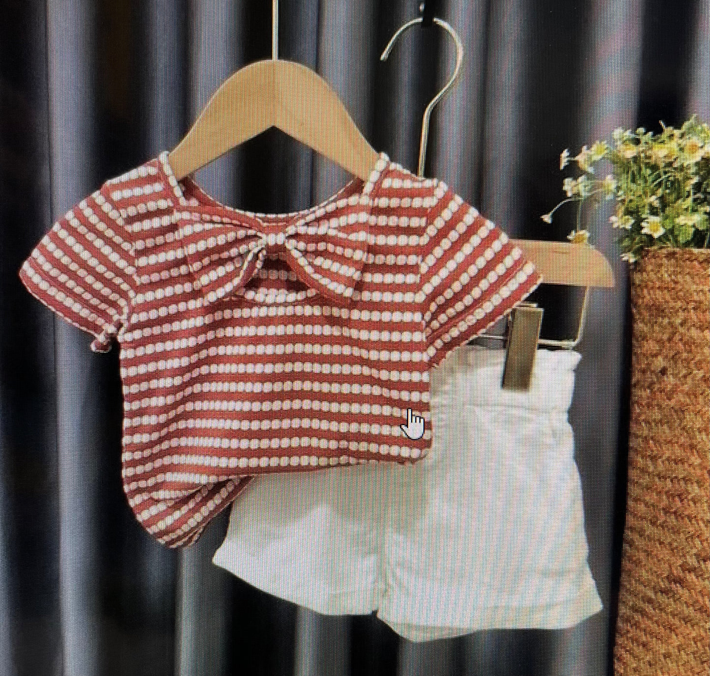 Girl Summer White Shorts & Red Stripe Top