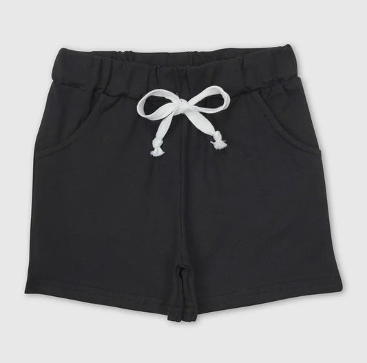 Boys Cotton Pockets Black Shorts