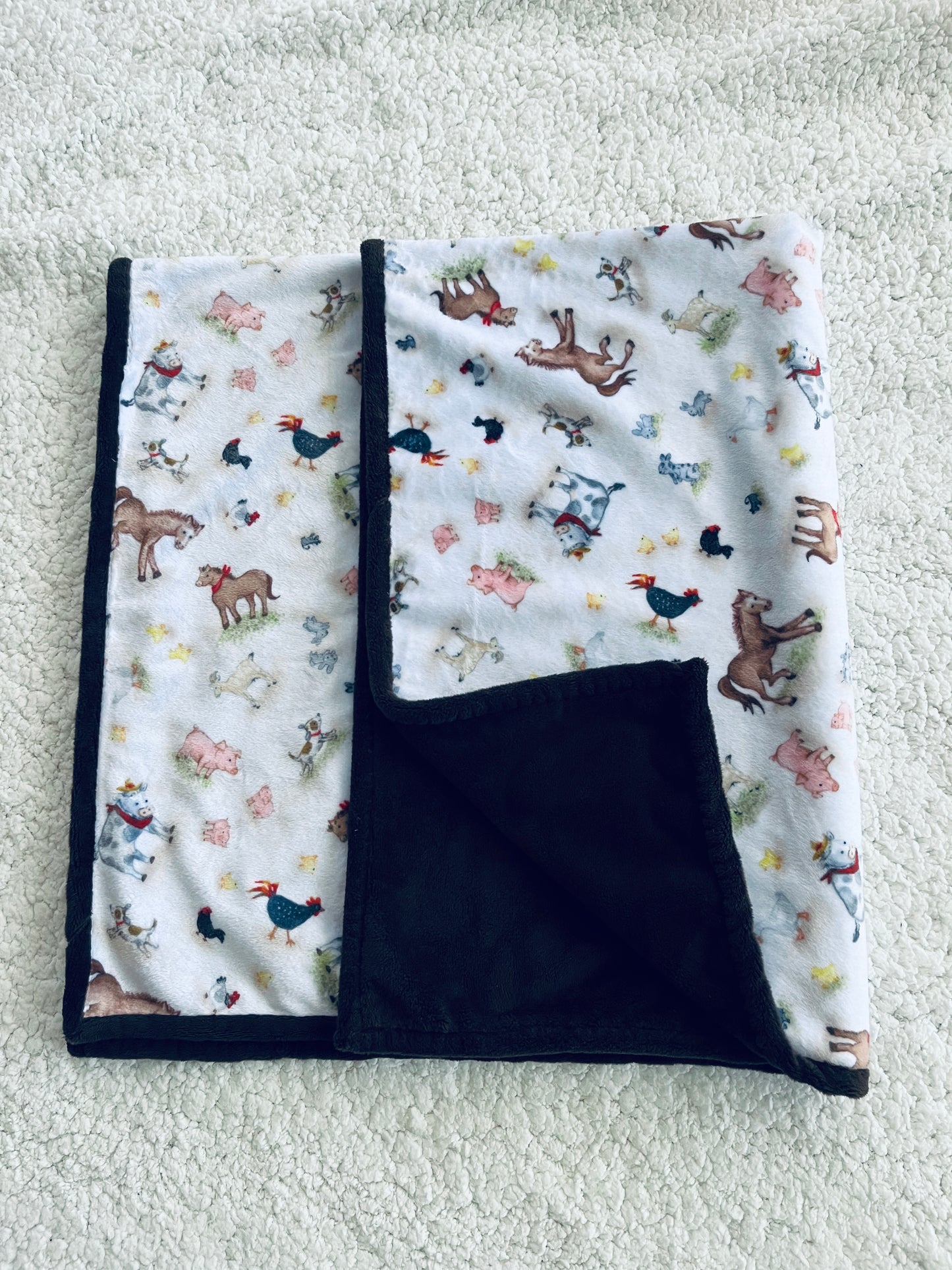 Minky Double sided Baby Blankets