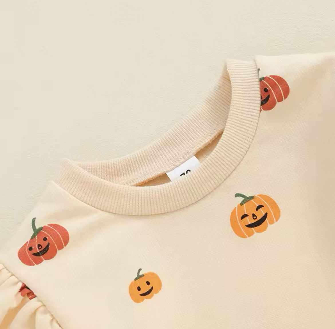 Fall Cream Pumpkin Sweatshirt Set