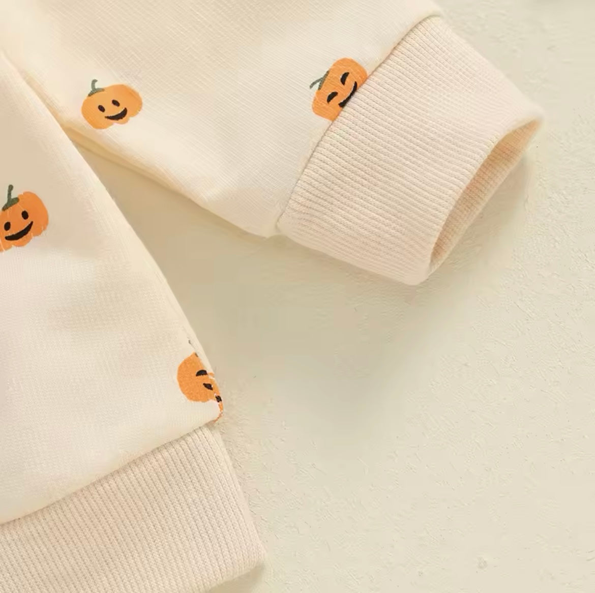 Fall Cream Pumpkin Sweatshirt Set