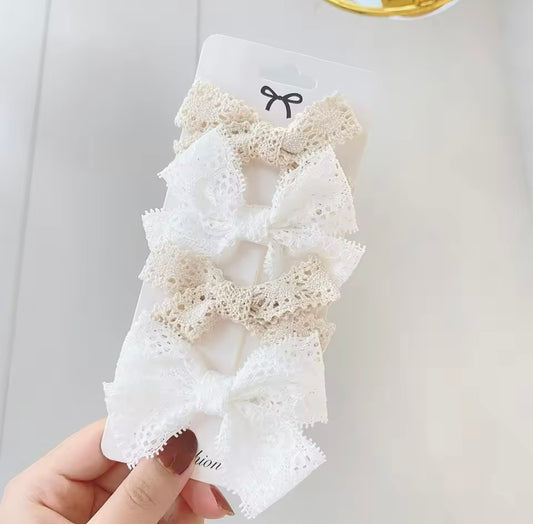 Sweet Lace Bowknot Hair Clips