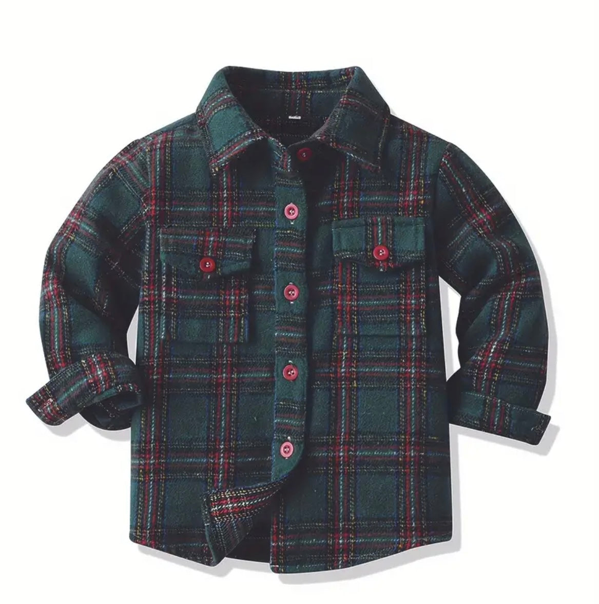 Boys Hunter Green Plaid Jacket