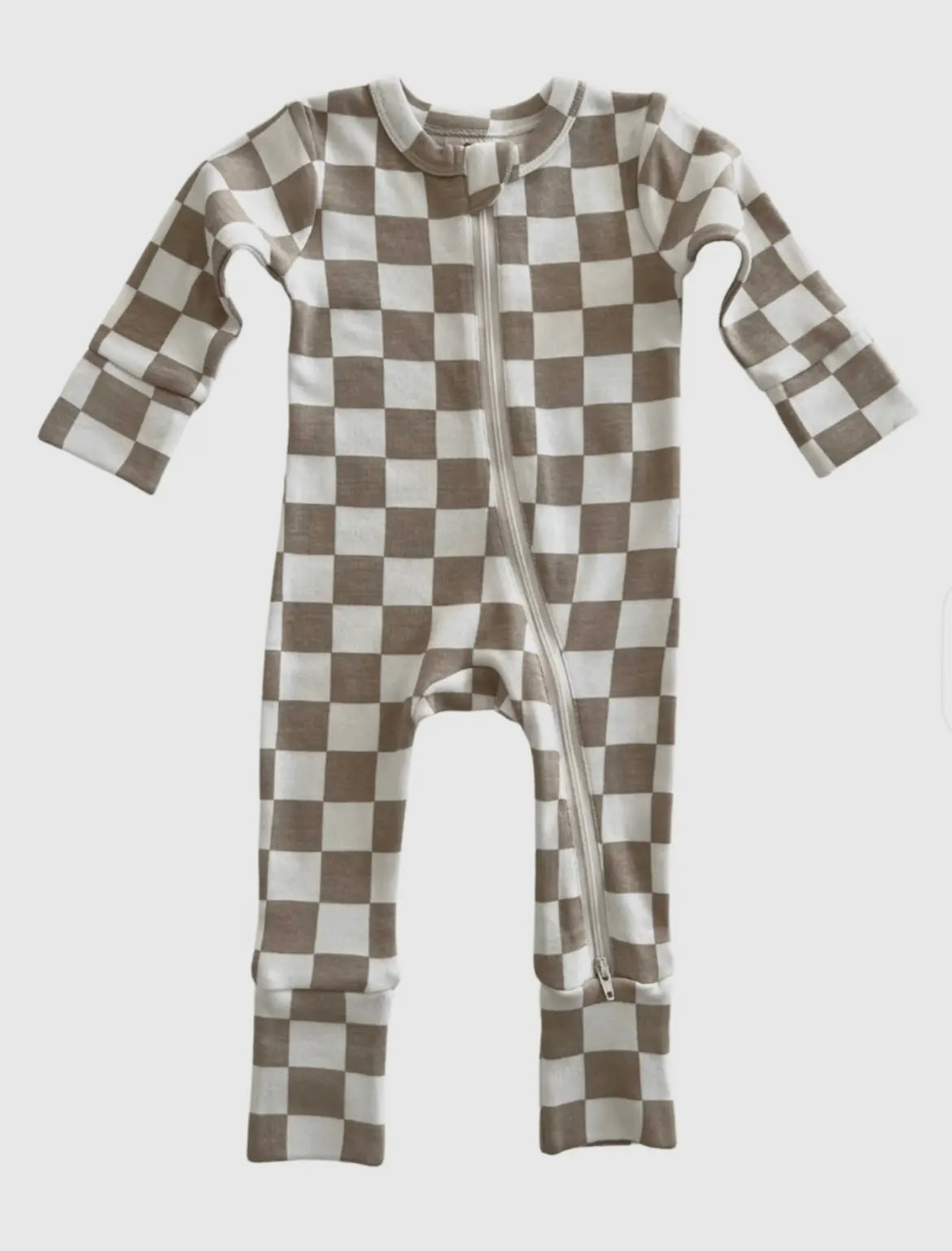 Checkerboard Zip Romper