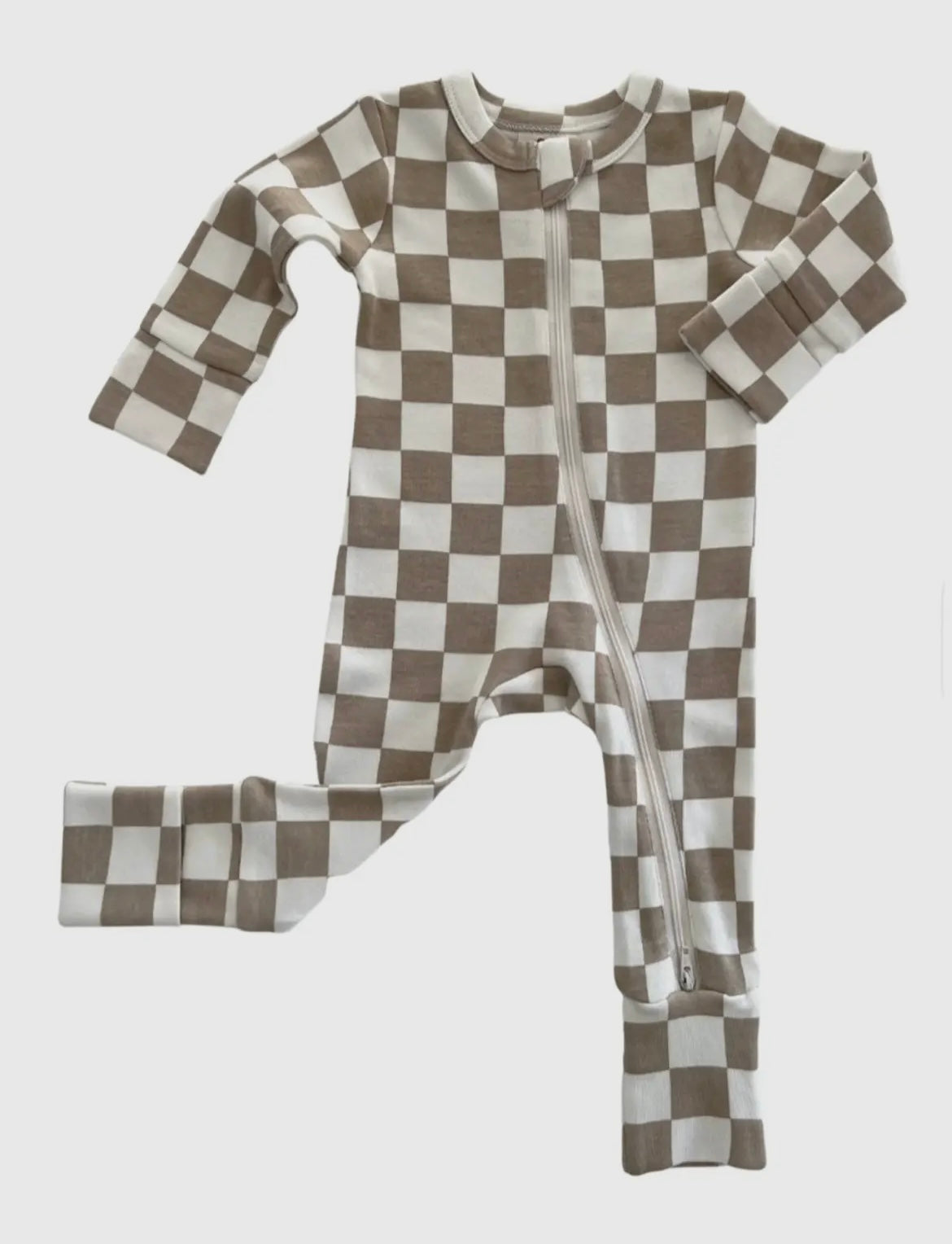 Checkerboard Zip Romper