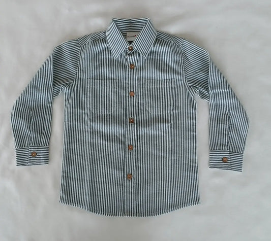 Grey Stripes Boys Shirts
