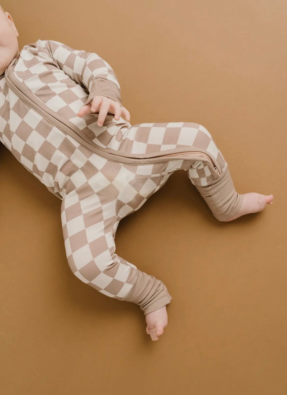 Beige Checkered Bamboo Sleeper