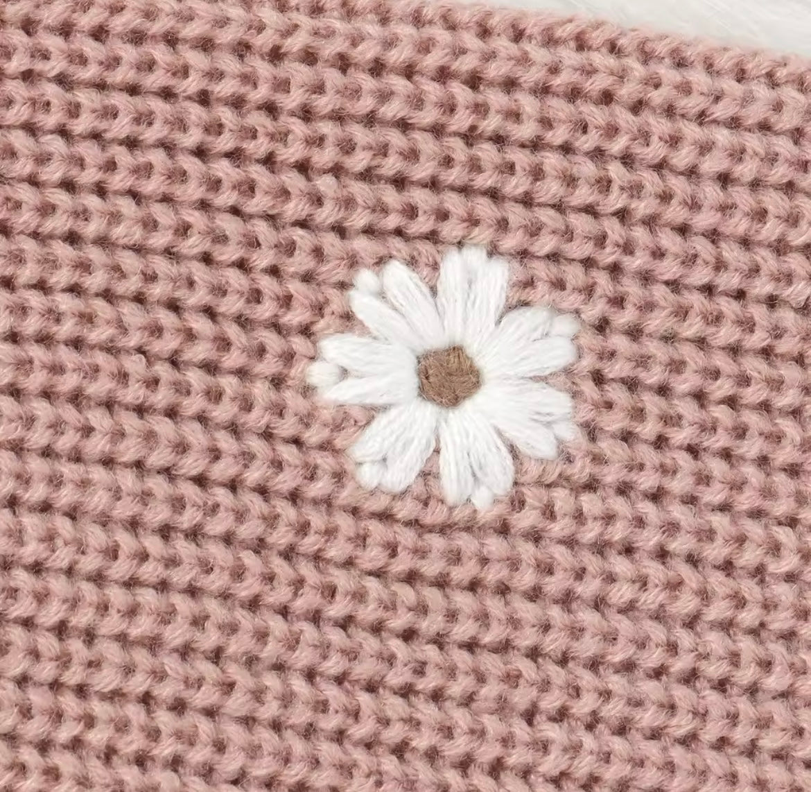 Baby Mauve Floral Sleeve Sweater