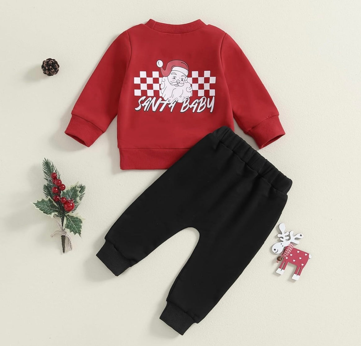 Christmas Santa Baby Sweatshirt & Pant Set