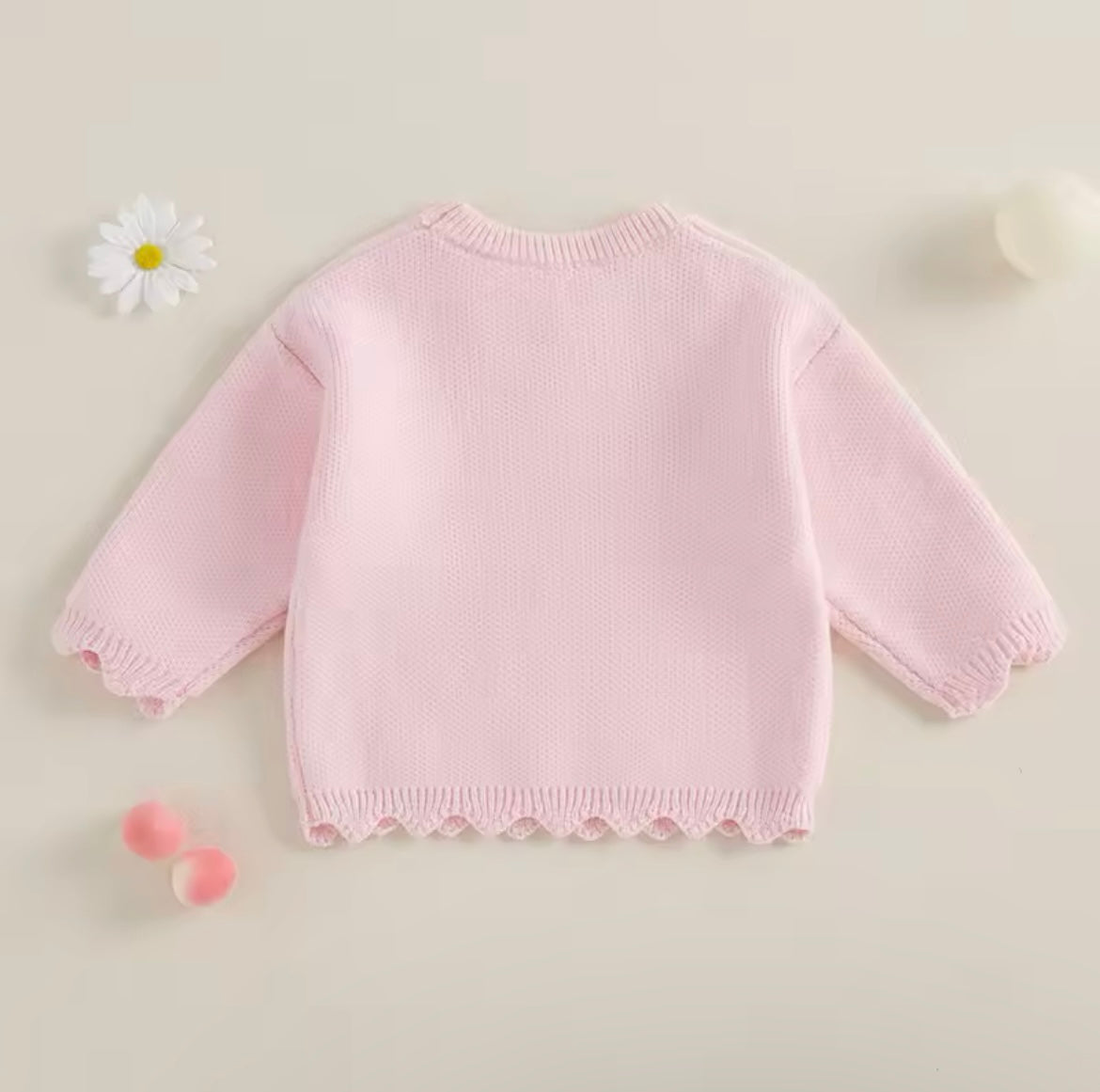 Girl Flower Pink Sweater
