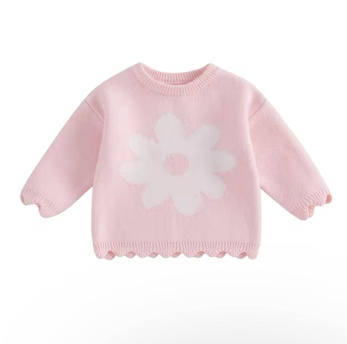 Girl Flower Pink Sweater