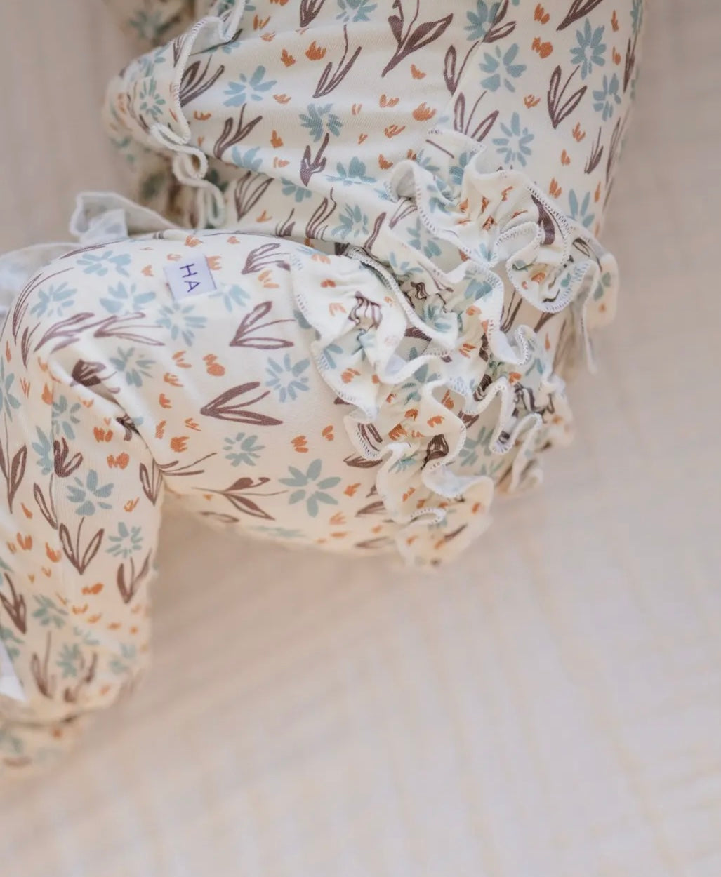 Baby Girl Ruffle Floral Bamboo Zipper Sleeper