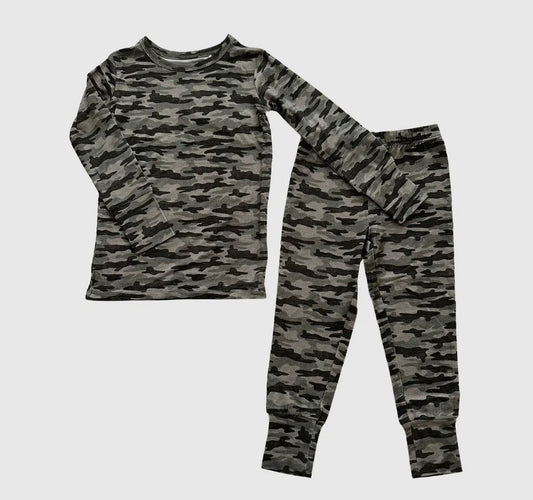 Boys Two Piece Camo Bamboo Pajamas Set