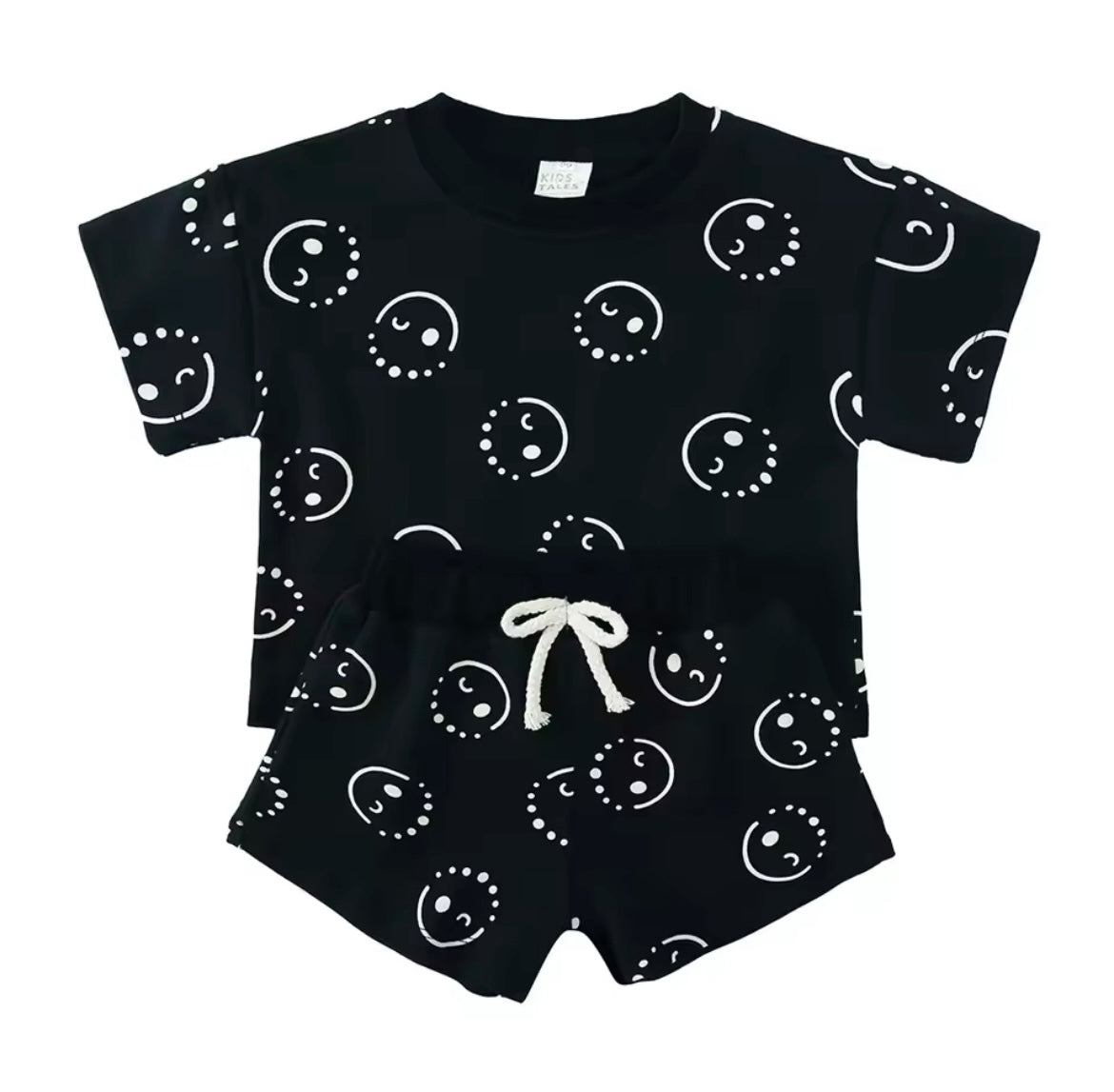 Boy Black Smile Short Set