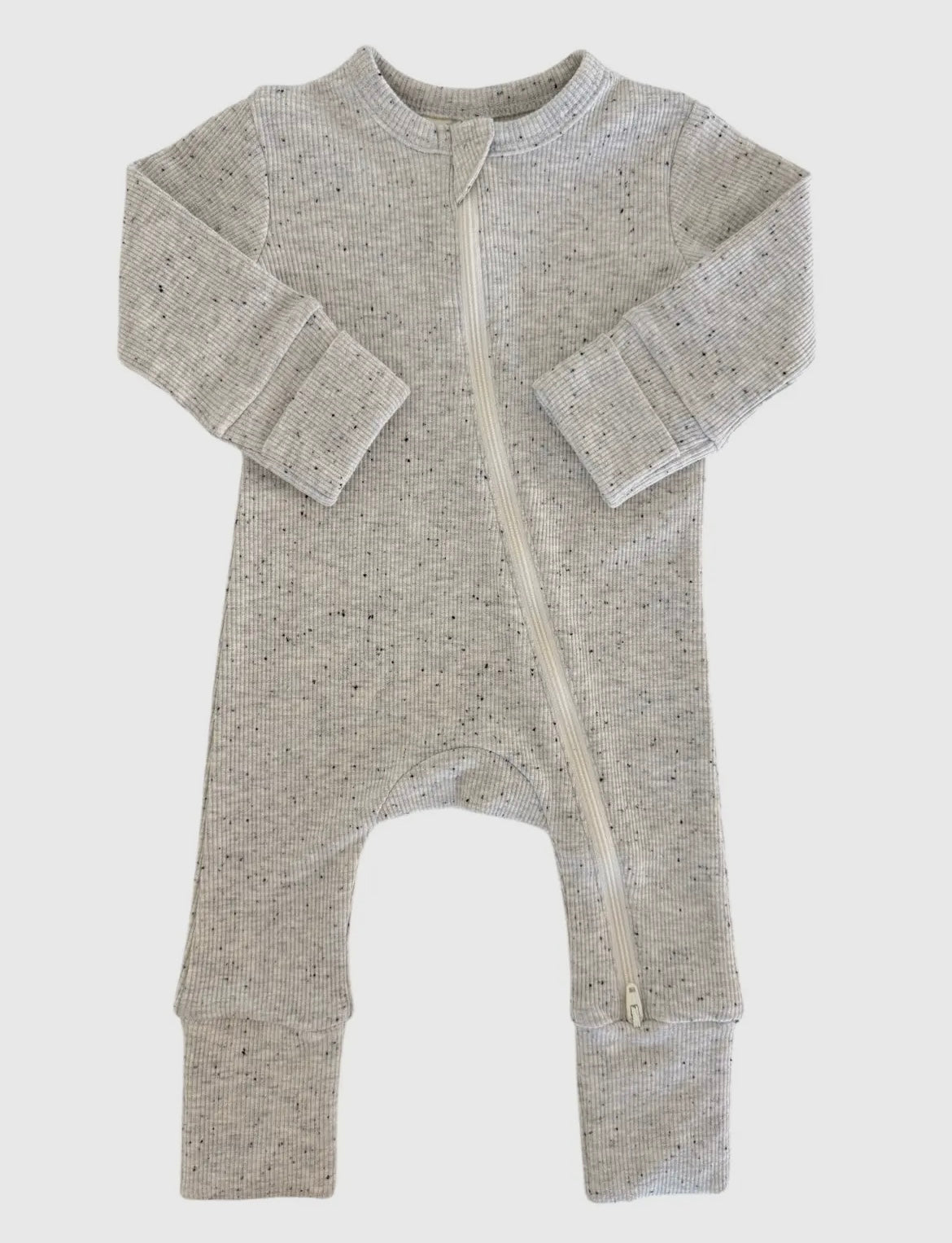 Heather Speckle 2 Way Zip Romper